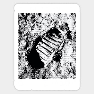 The first footprints on the Moon Black vintage Classic T-Shirt Sticker